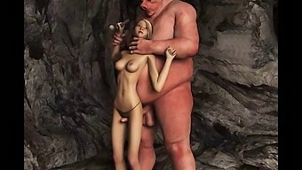 Cartoon Ogres Ejaculate On 3d-Rendered Women