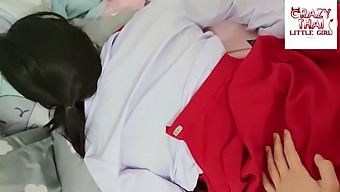 Thai Coed In Red Skirt And Boyfriend Engage In Sexual Activity In Dormitory